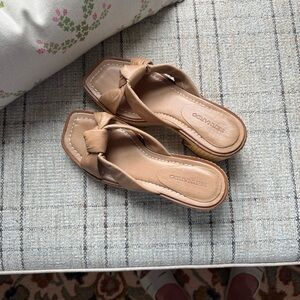 Bernardo Tan Leather Knot Sandals